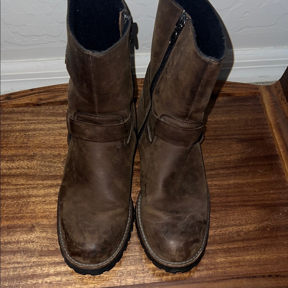 Harley-Davidson Dark Brown Leather Boots Size 8.5 Excellent Condition